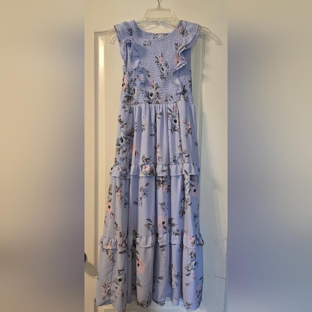 Rare Editions Lavender Floral Maxi Dress